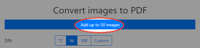 Button "Add images"